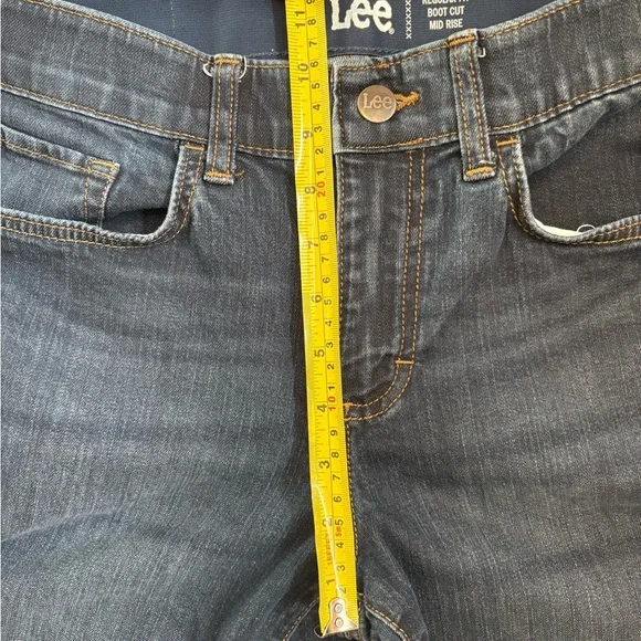 Lee Dark Blue Regular Fit Boot Cut Mid Rise Jeans size 8M - Picture 7 of 12